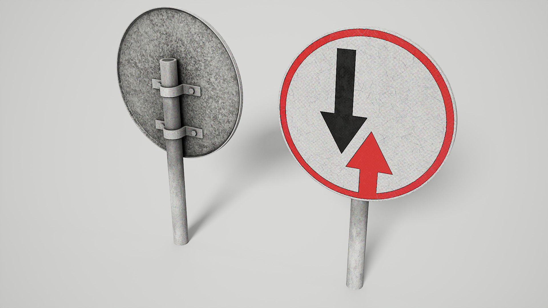 Priority Road Signs Pack Game Ready Vol 3 Low-poly 3D model_12