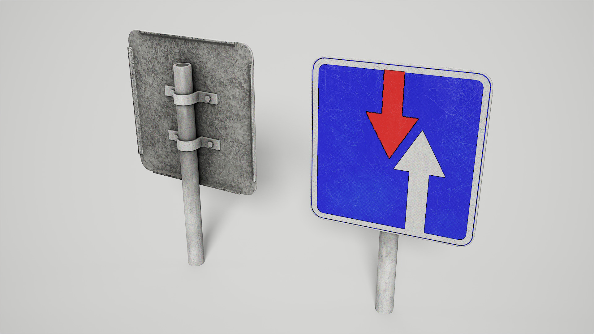 Priority Road Signs Pack Game Ready Vol 3 Low-poly 3D model_13