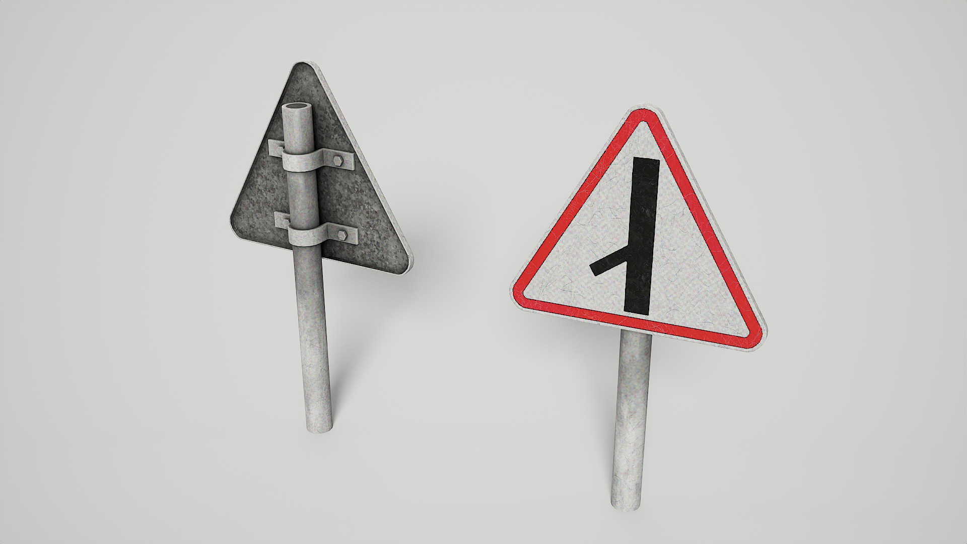 Priority Road Signs Pack Game Ready Vol 3 Low-poly 3D model_9