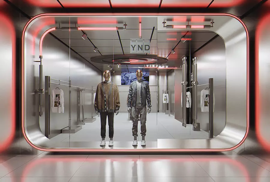 Interior Design of Clothing Store Low-poly 3D model_0