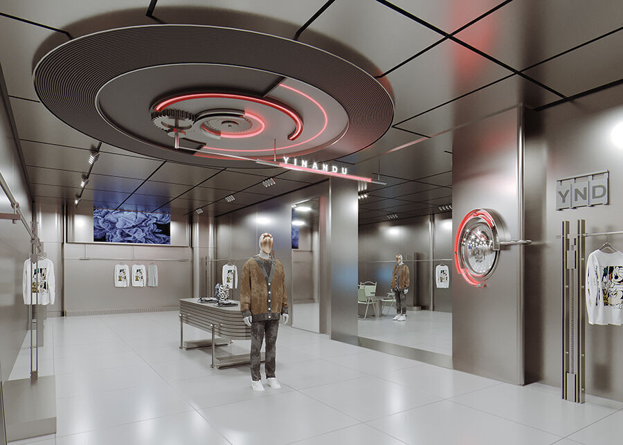 Interior Design of Clothing Store Low-poly 3D model_1