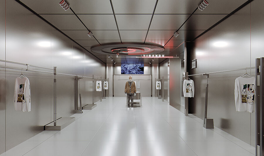 Interior Design of Clothing Store Low-poly 3D model_3