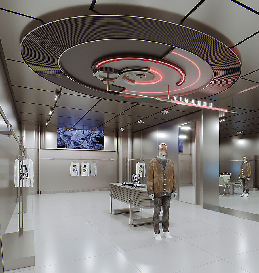 Interior Design of Clothing Store Low-poly 3D model_2