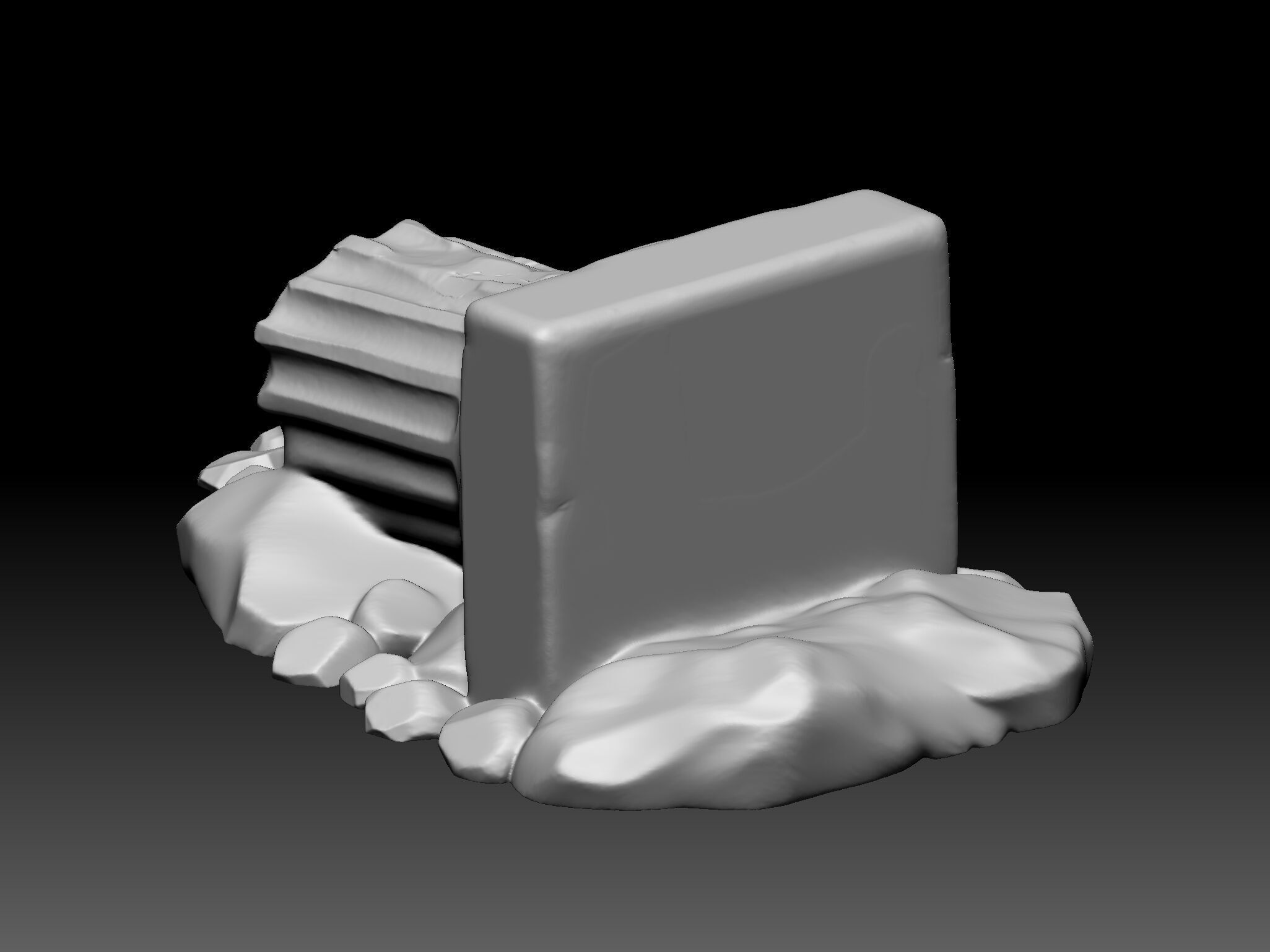 Ancient Broken Column Fantasy Ruins STL Model 3D print model_4