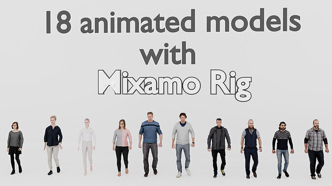 Ultimate animated crowd pack 3D model