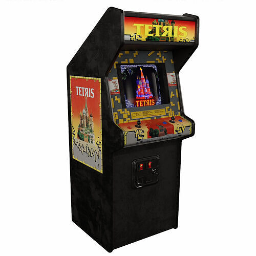Tetris Arcade Cabinet Retro Low-poly 3D model