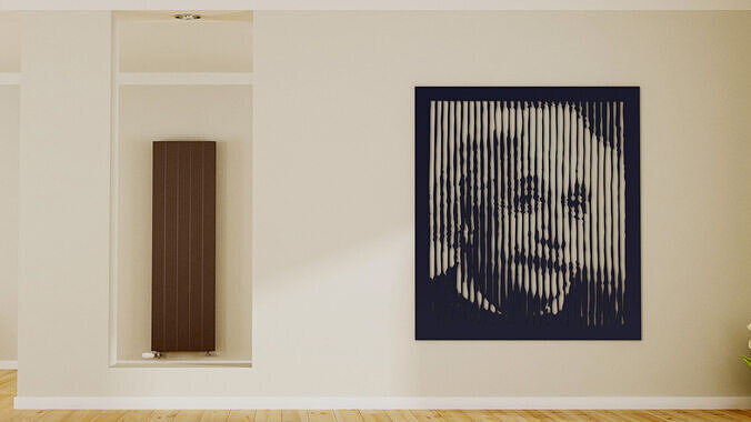 Halftone wall sticker Albert Einstein 3D print model