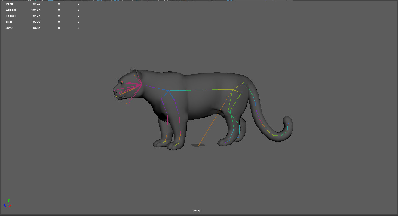 Realistic Snow Leopard Rigged and Animated Low-poly 3D model_12