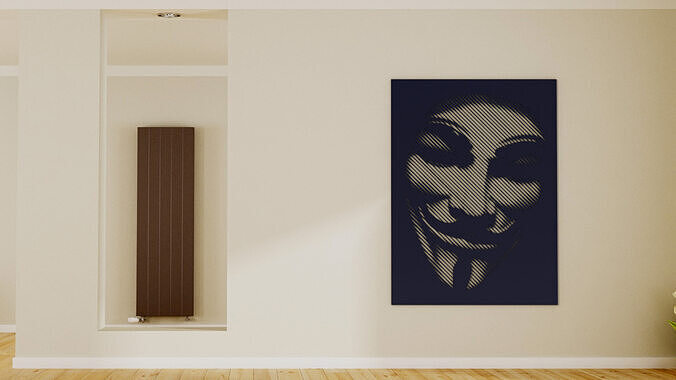 Halftone wall sticker Anonymous 3D print model