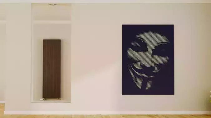 Halftone wall sticker Anonymous 3D print model