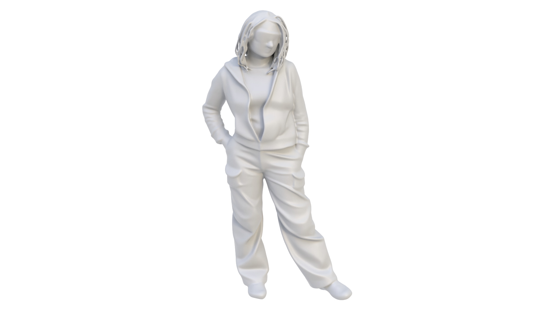 Girl character figurine 03 3D model_9