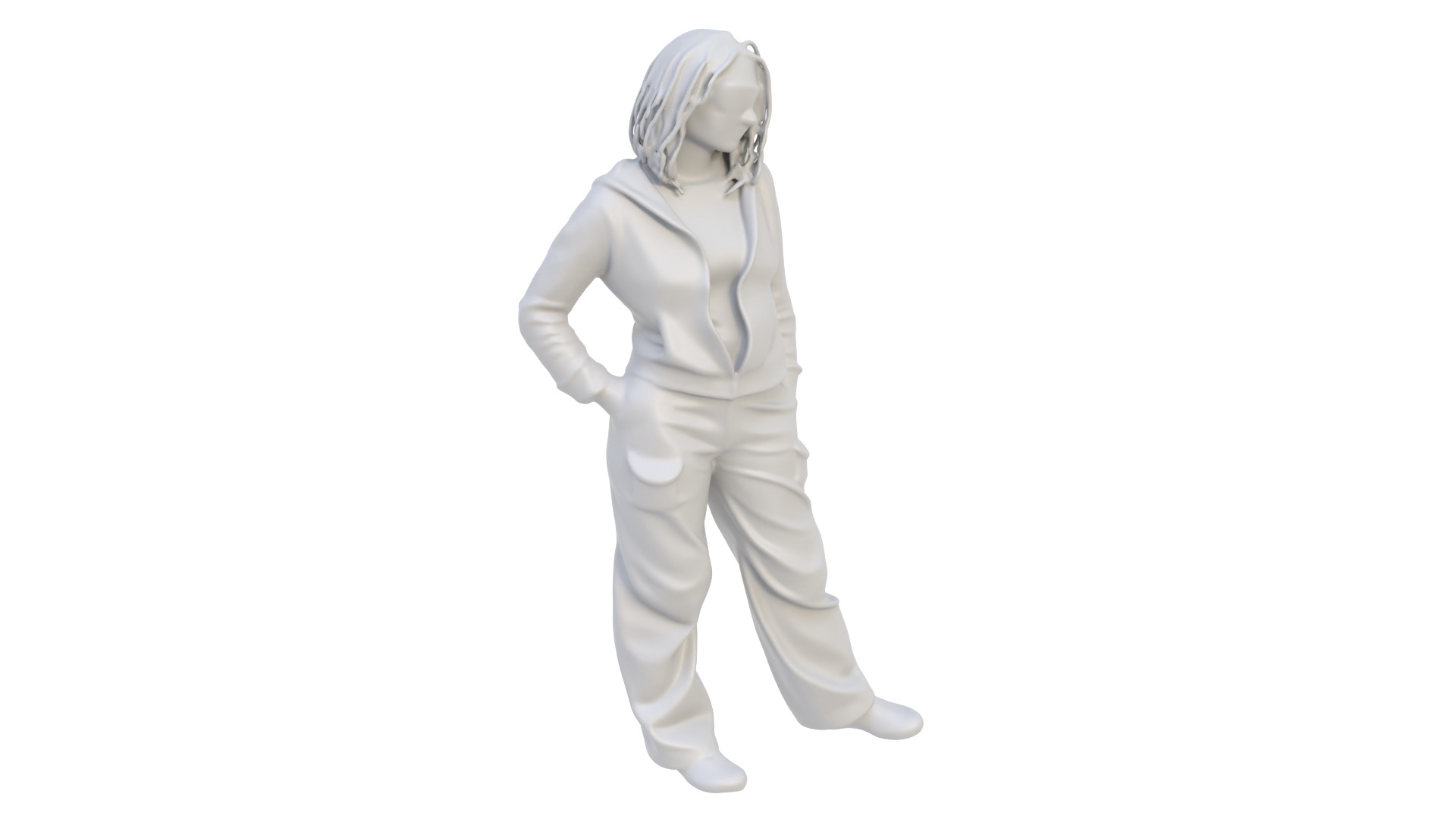 Girl character figurine 03 3D model_8