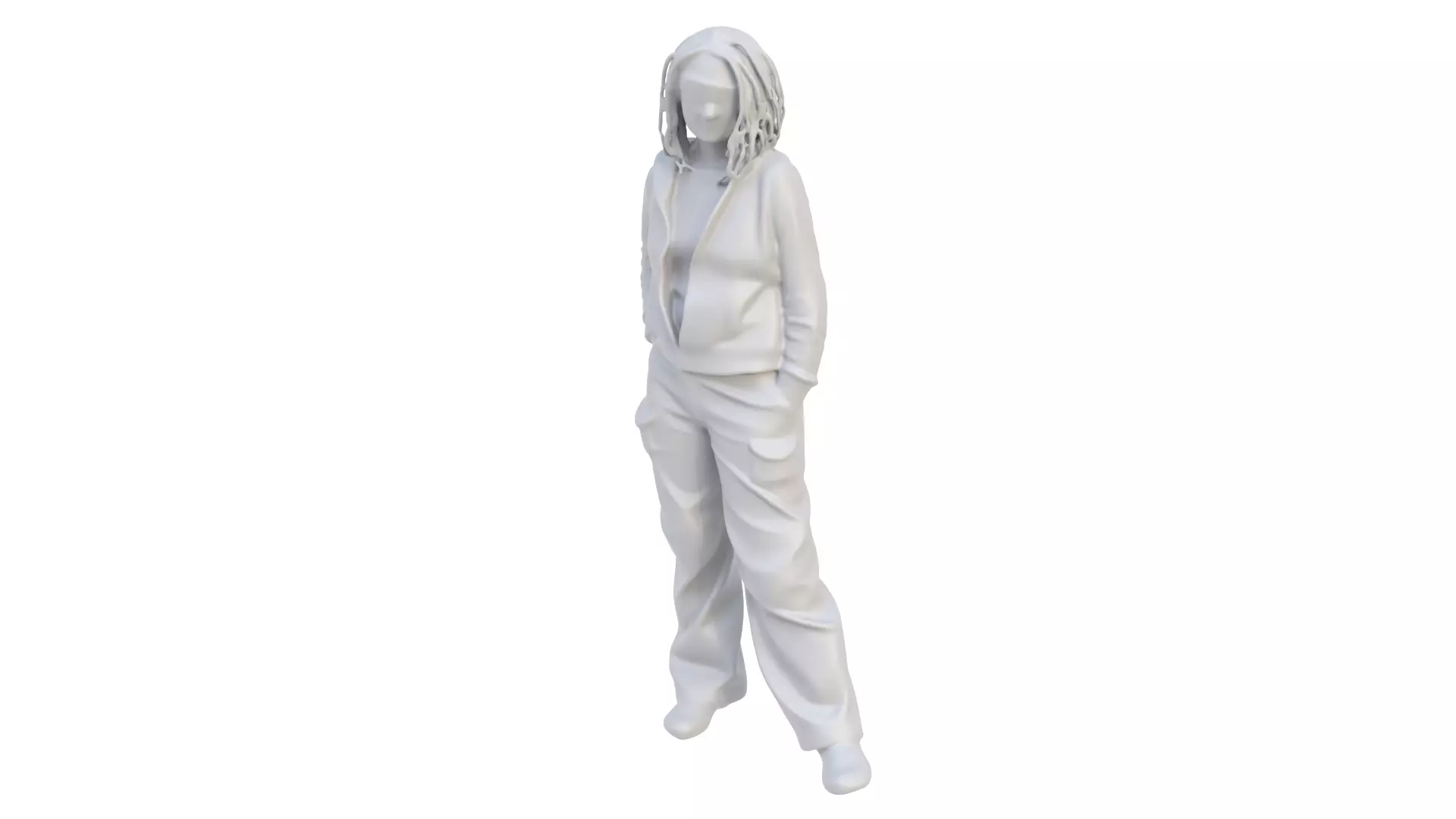 Girl character figurine 03 3D model_0