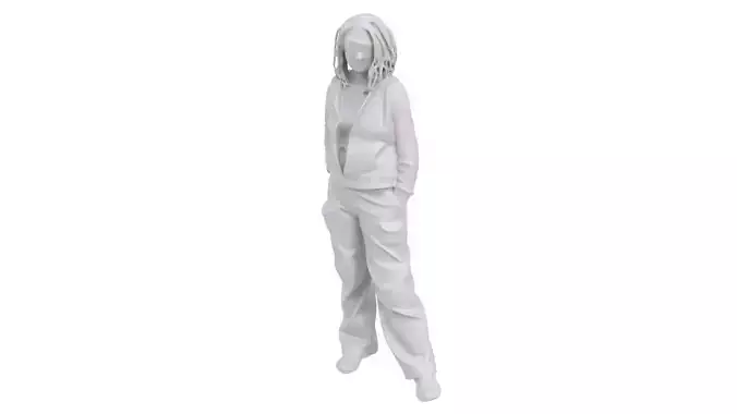 Girl character figurine 03 3D model