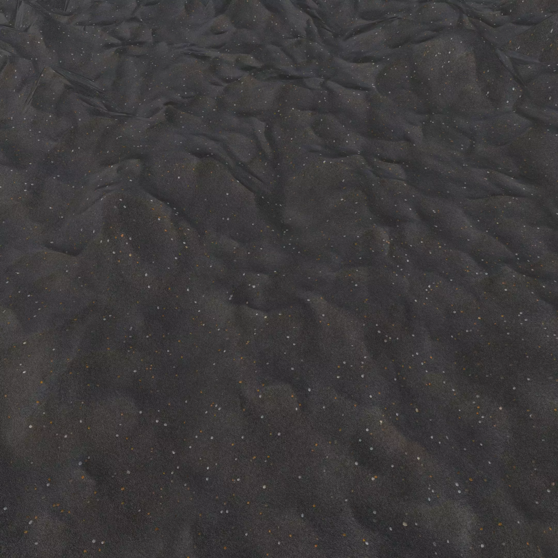 Ground Black Sand 4K Seamless PBR Texture for Realistic Terrain Texture_0