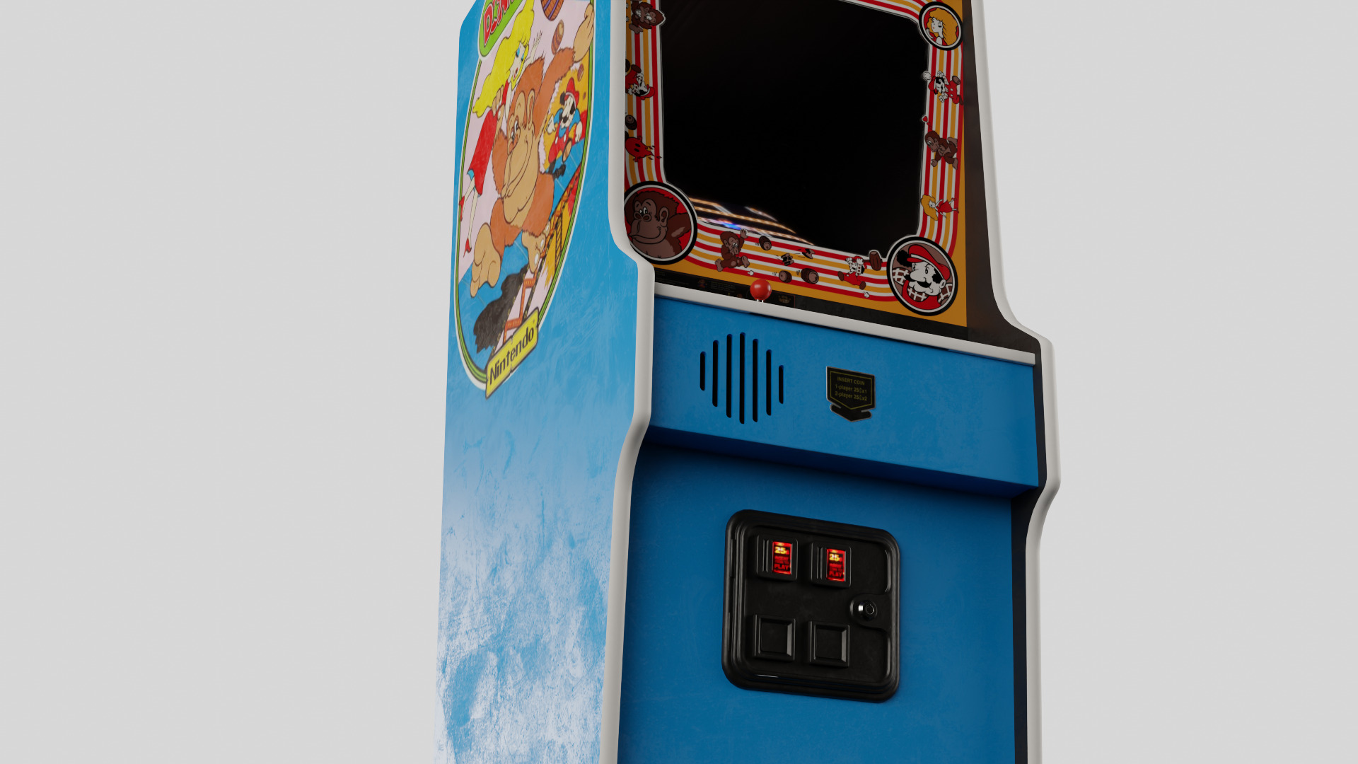 Donkey Kong Arcade Cabinet Retro Low-poly 3D model_5