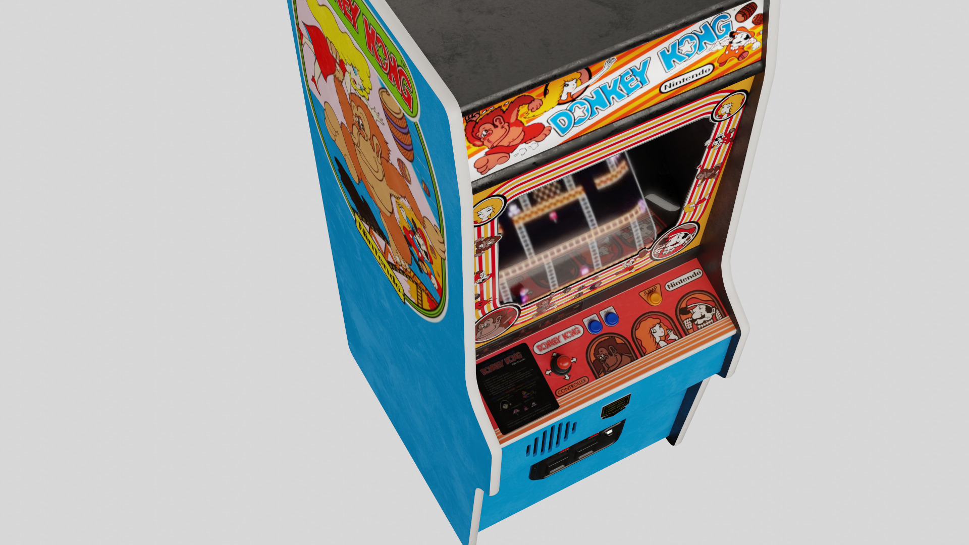 Donkey Kong Arcade Cabinet Retro Low-poly 3D model_3