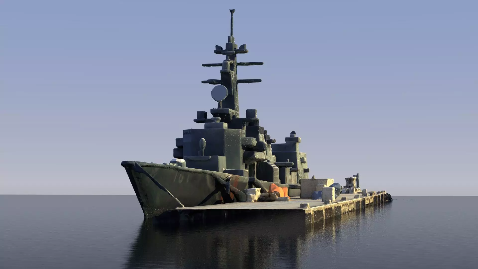 Battleship 2 Low-poly 3D model
