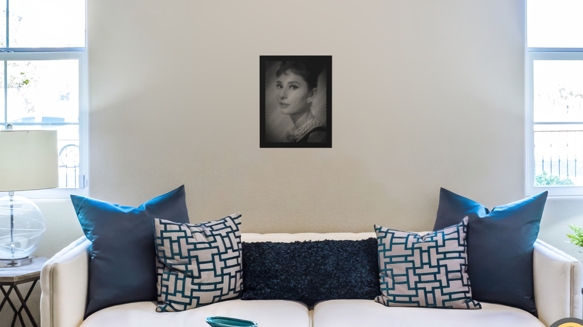 Halftone wall sticker AUDREY HEPBURN 03 3D print model_1