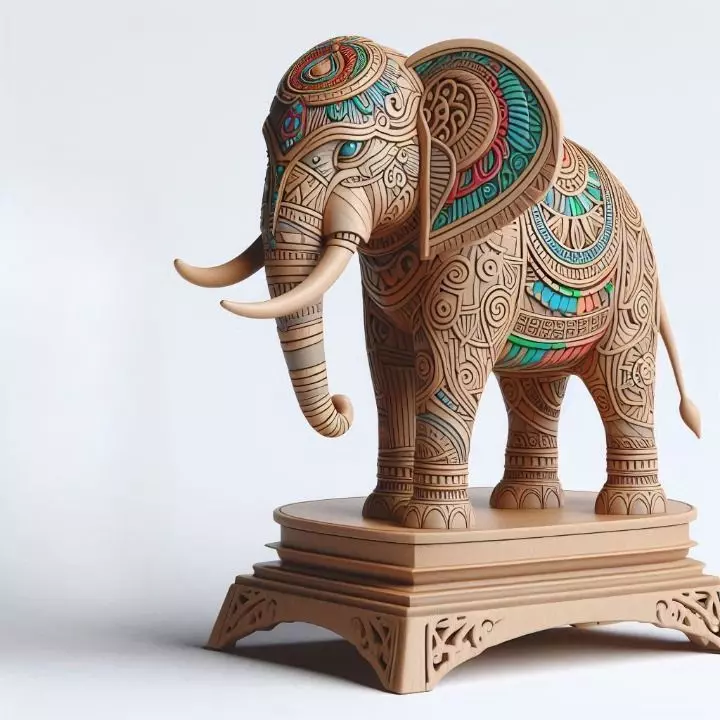 964 Color 3D Model of a Totem Style Elephant 3D print model