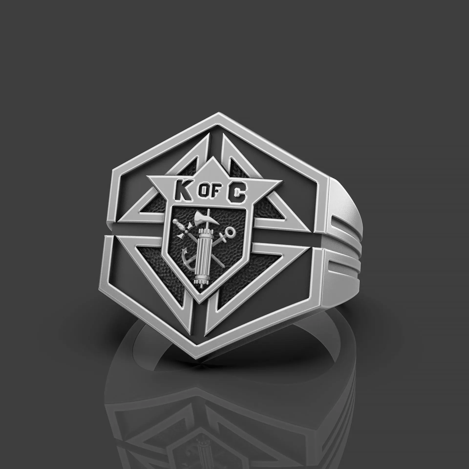 Signet ring K of C Knights of Columbus 3D print model