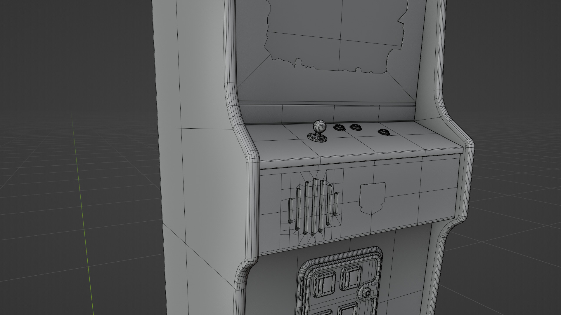 Donkey Kong 3 Arcade Cabinet Retro Low-poly 3D model_6