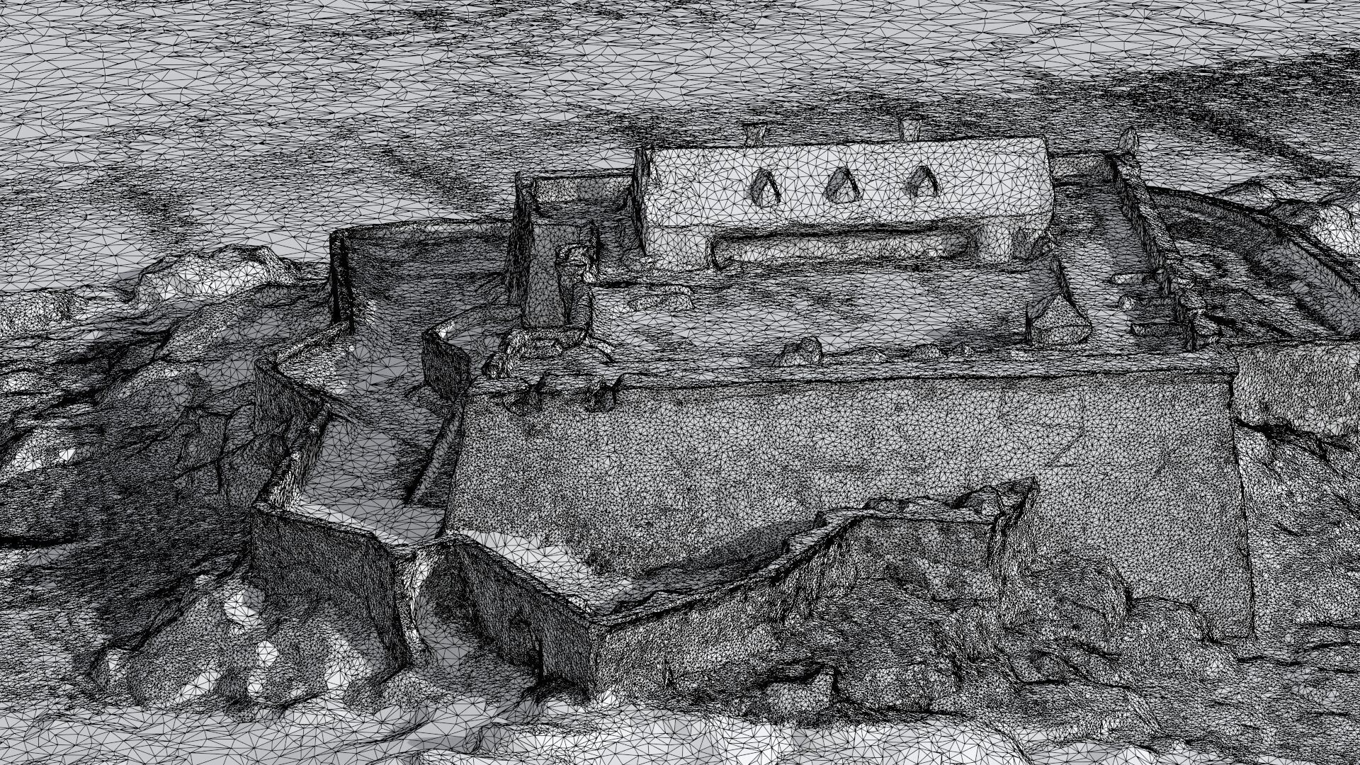 Old castle Low-poly 3D model_9