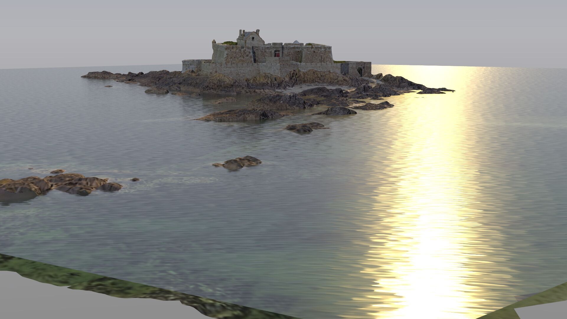 Old castle Low-poly 3D model_2