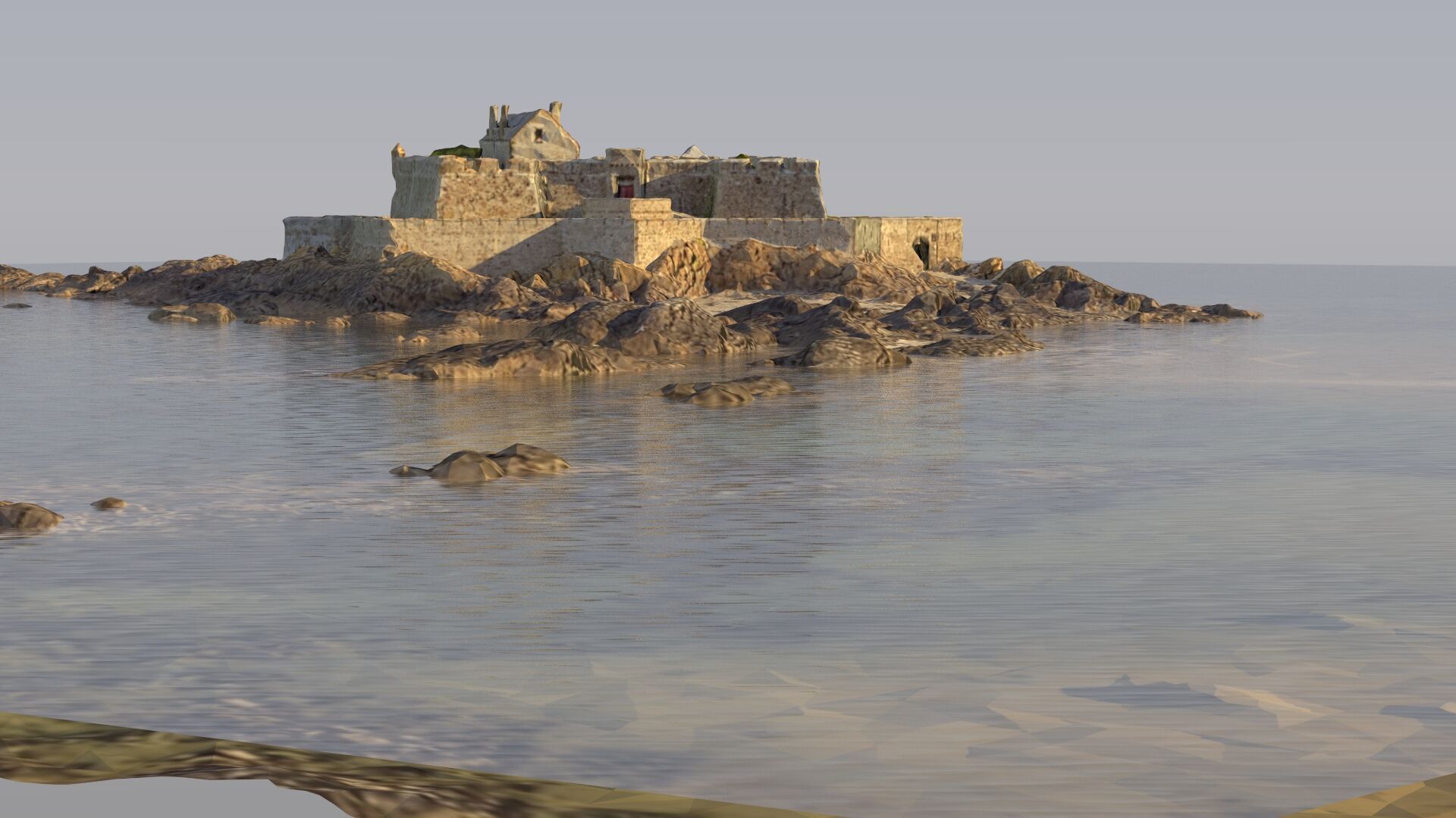 Old castle Low-poly 3D model_3