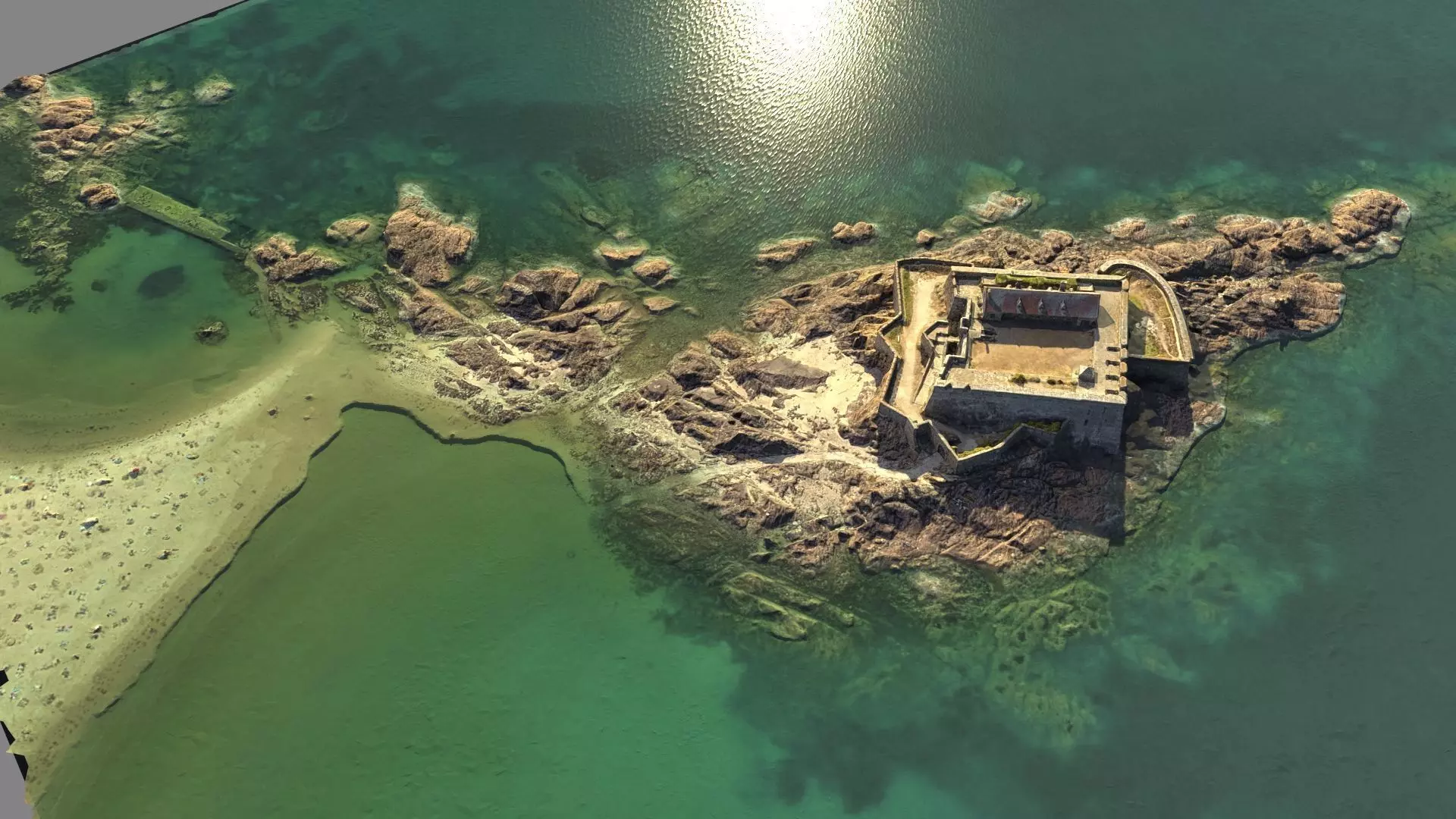 Old castle Low-poly 3D model_0