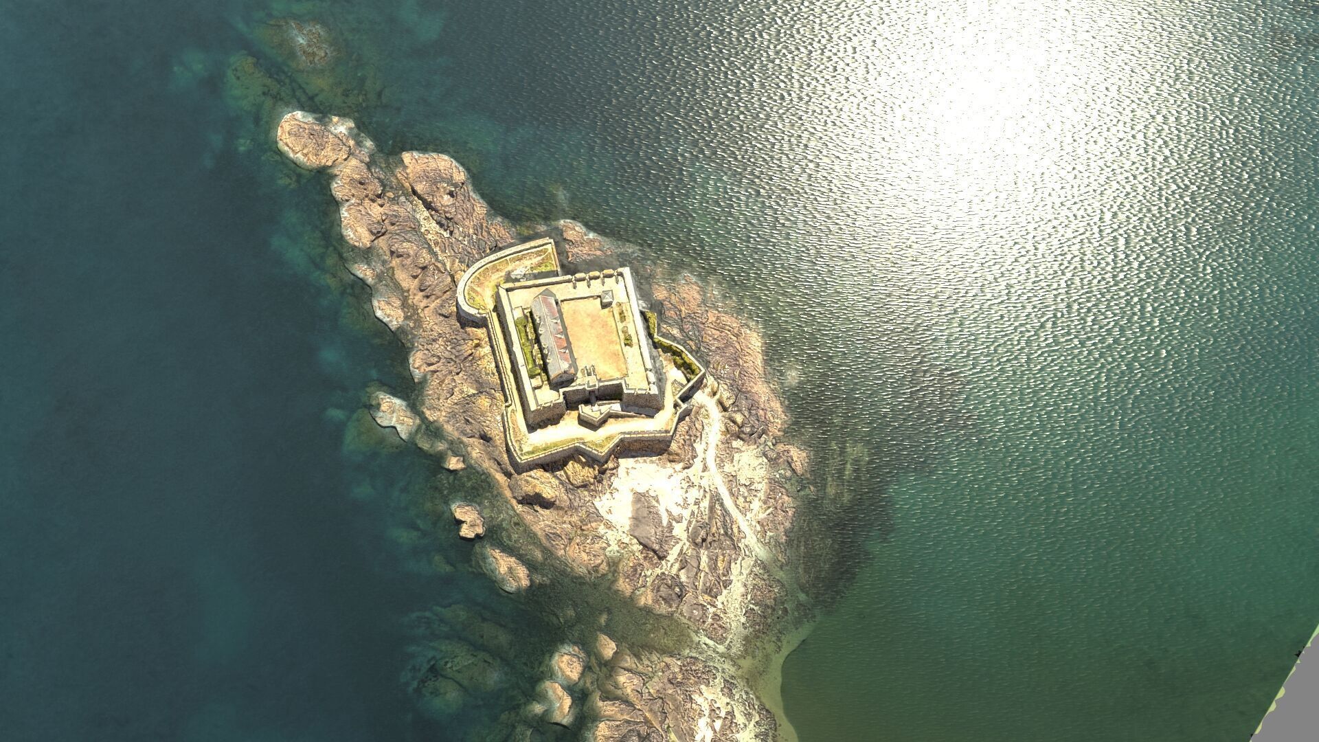 Old castle Low-poly 3D model_7