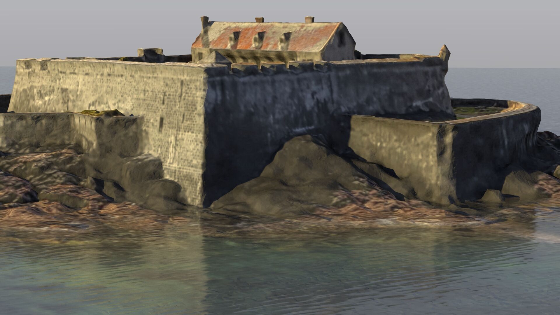 Old castle Low-poly 3D model_5