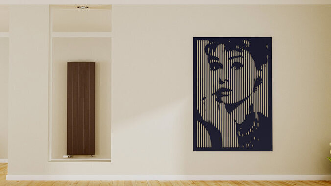 Halftone wall sticker AUDREY HEPBURN 04 3D print model