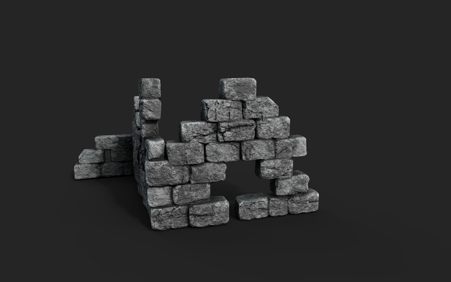 Old Ruin 2 Low-poly 3D model_1
