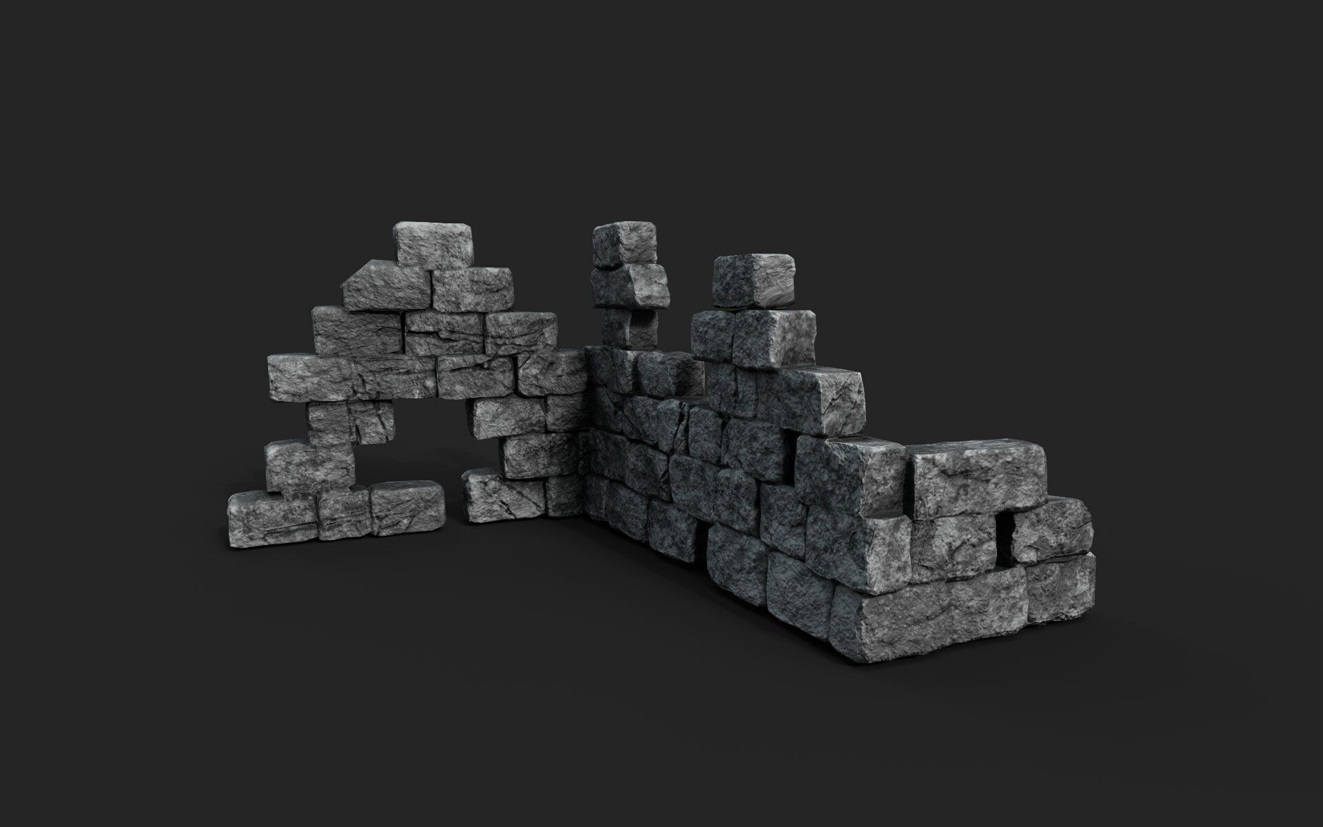 Old Ruin 2 Low-poly 3D model_3