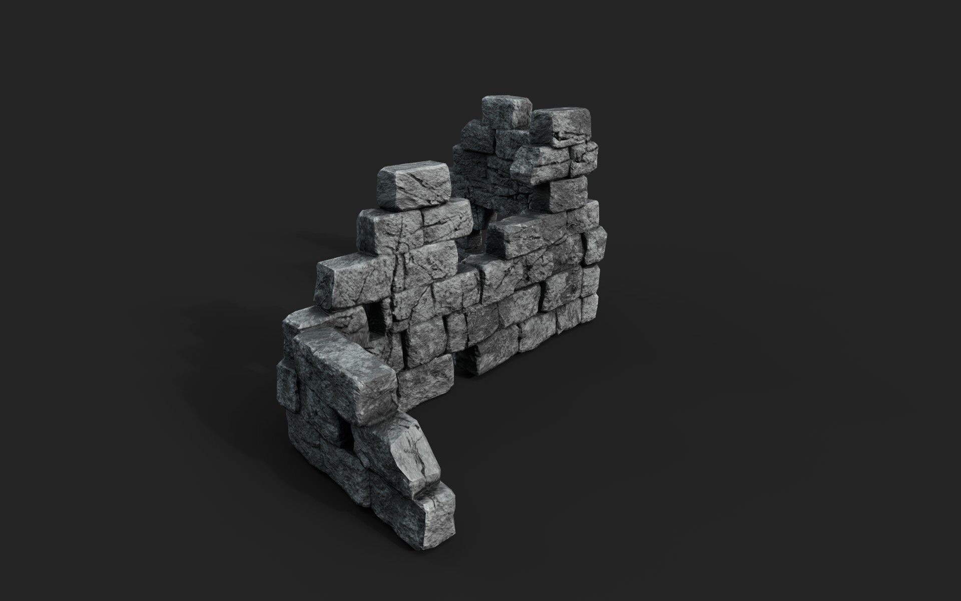 Old Ruin 2 Low-poly 3D model_4