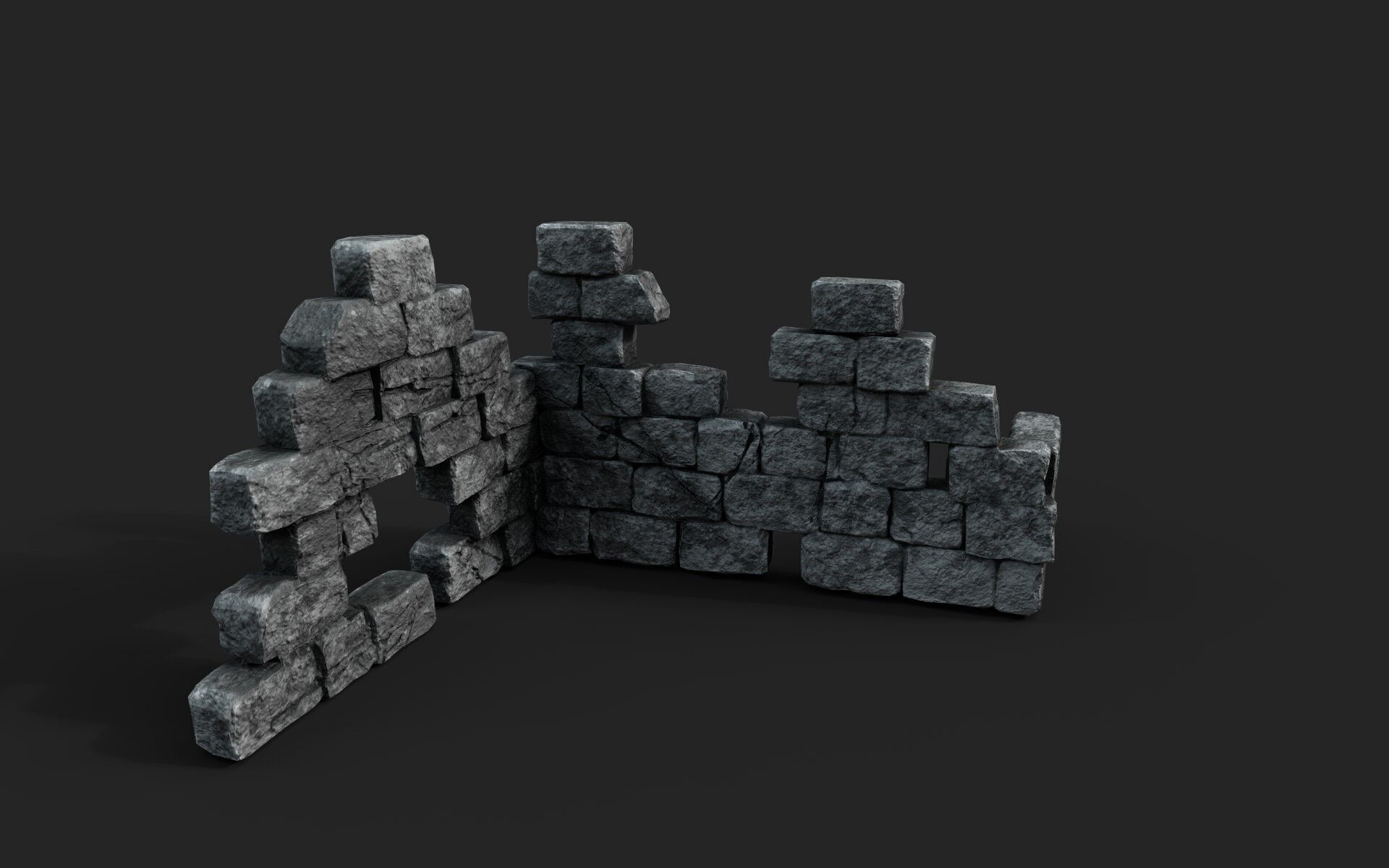 Old Ruin 2 Low-poly 3D model_2