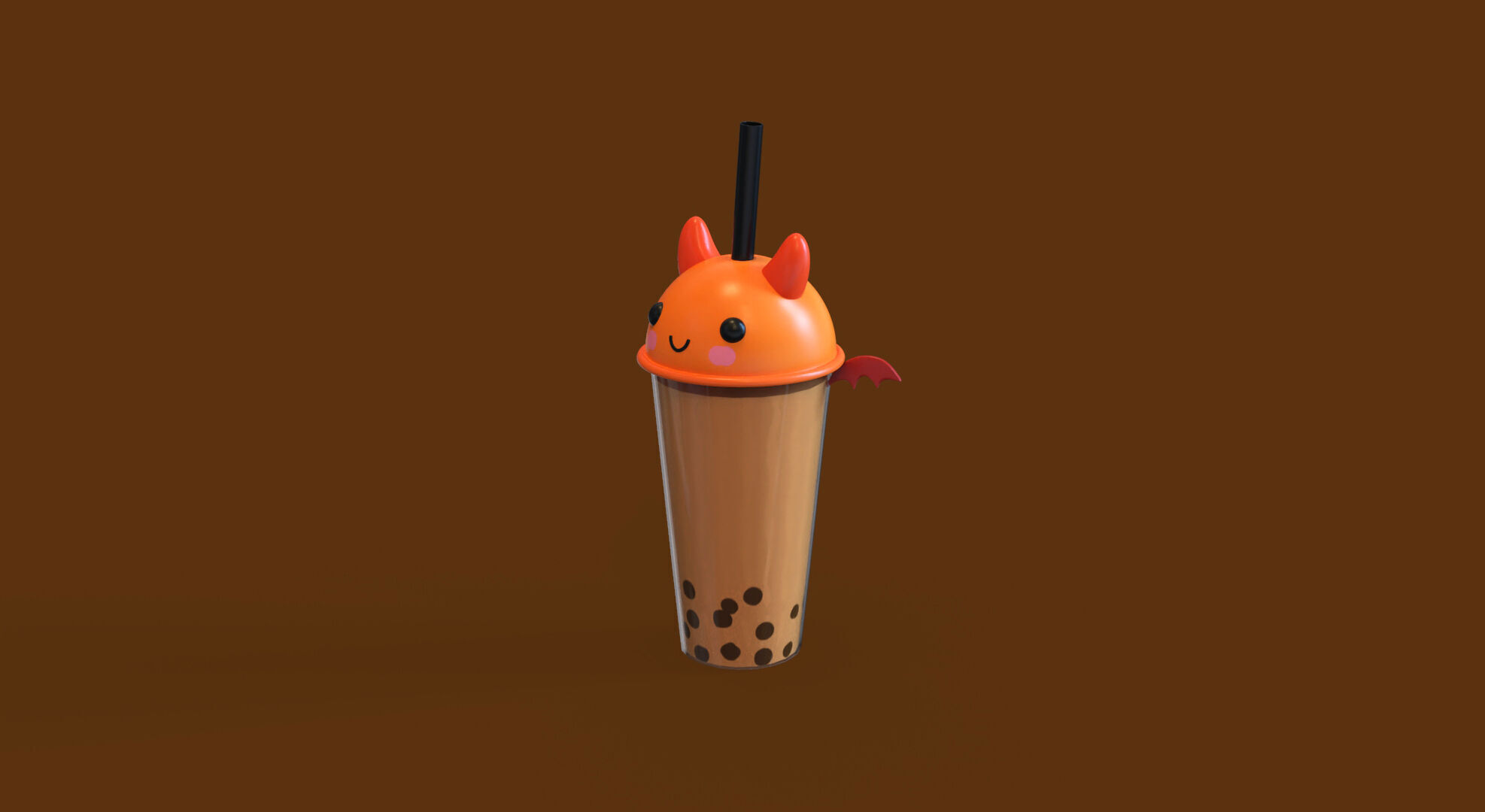 Low-Poly Devil Bubble Tea Low-poly 3D model_4