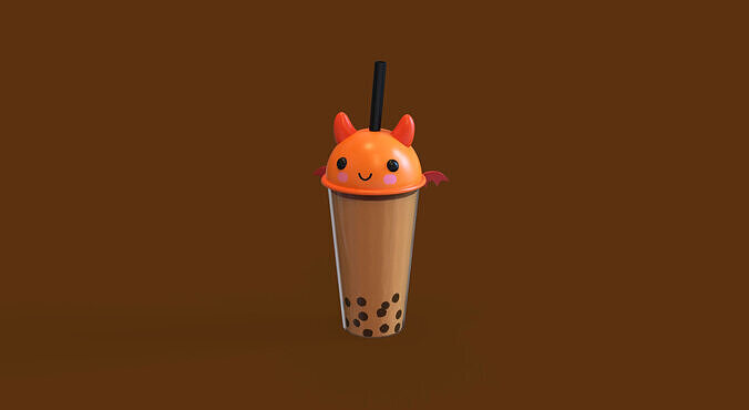Low-Poly Devil Bubble Tea Low-poly 3D model