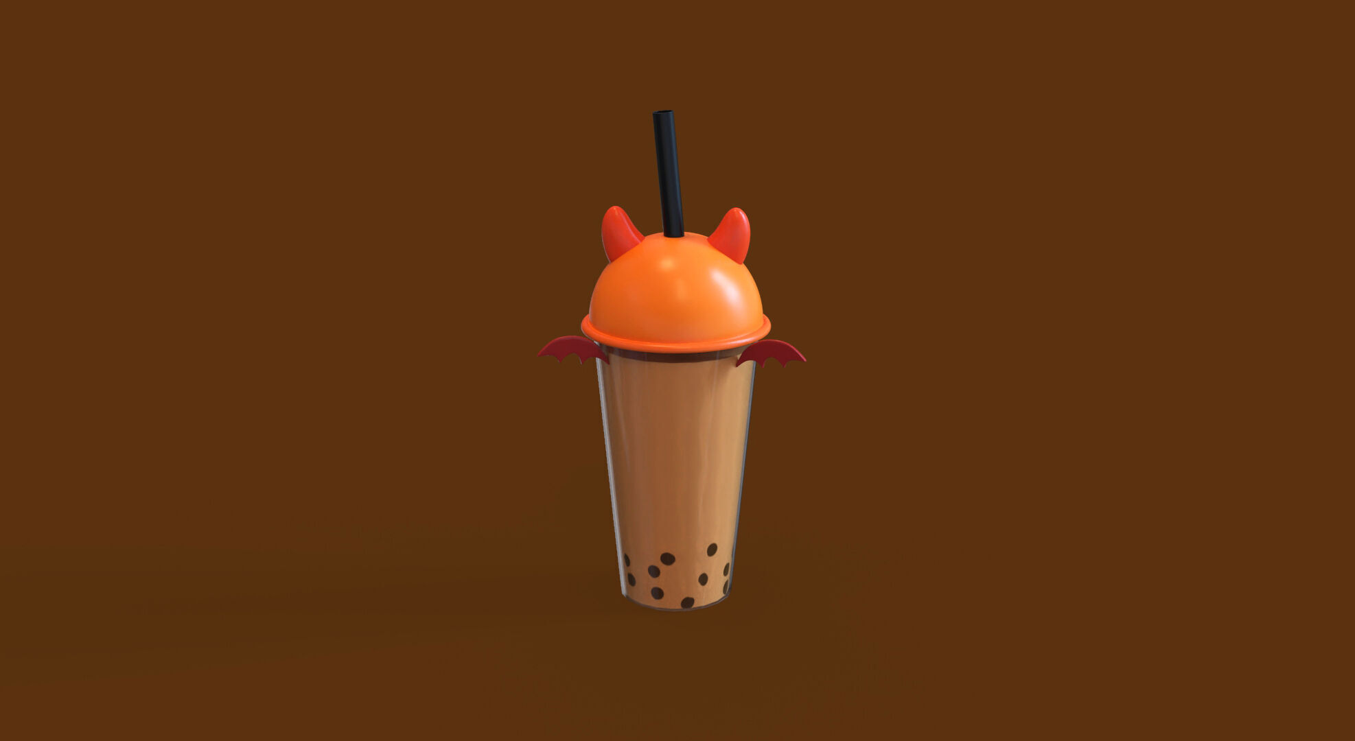 Low-Poly Devil Bubble Tea Low-poly 3D model_6