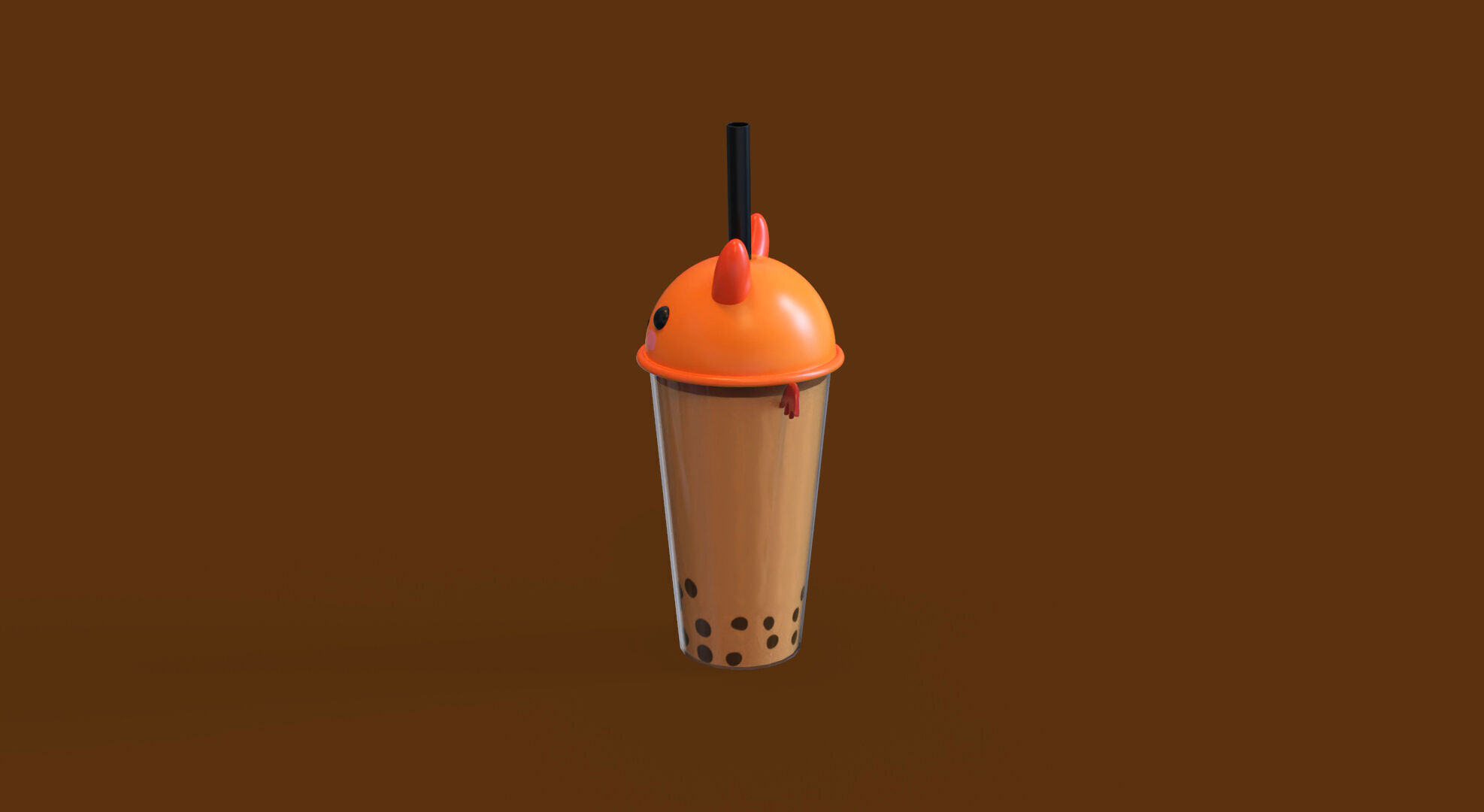 Low-Poly Devil Bubble Tea Low-poly 3D model_5