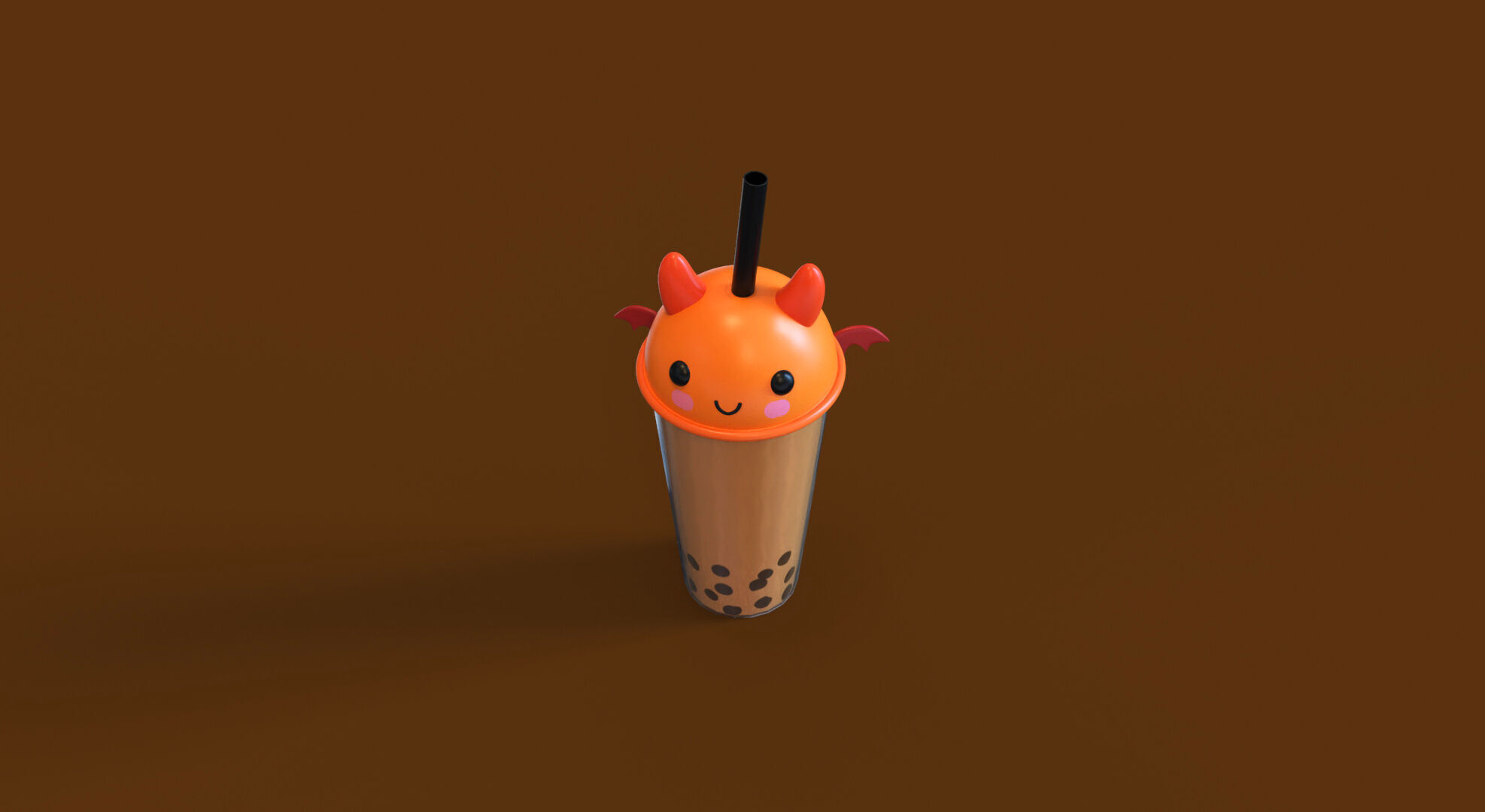 Low-Poly Devil Bubble Tea Low-poly 3D model_10