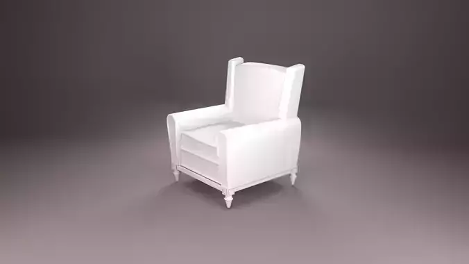 Realistic Classic Armchair 3D Model 