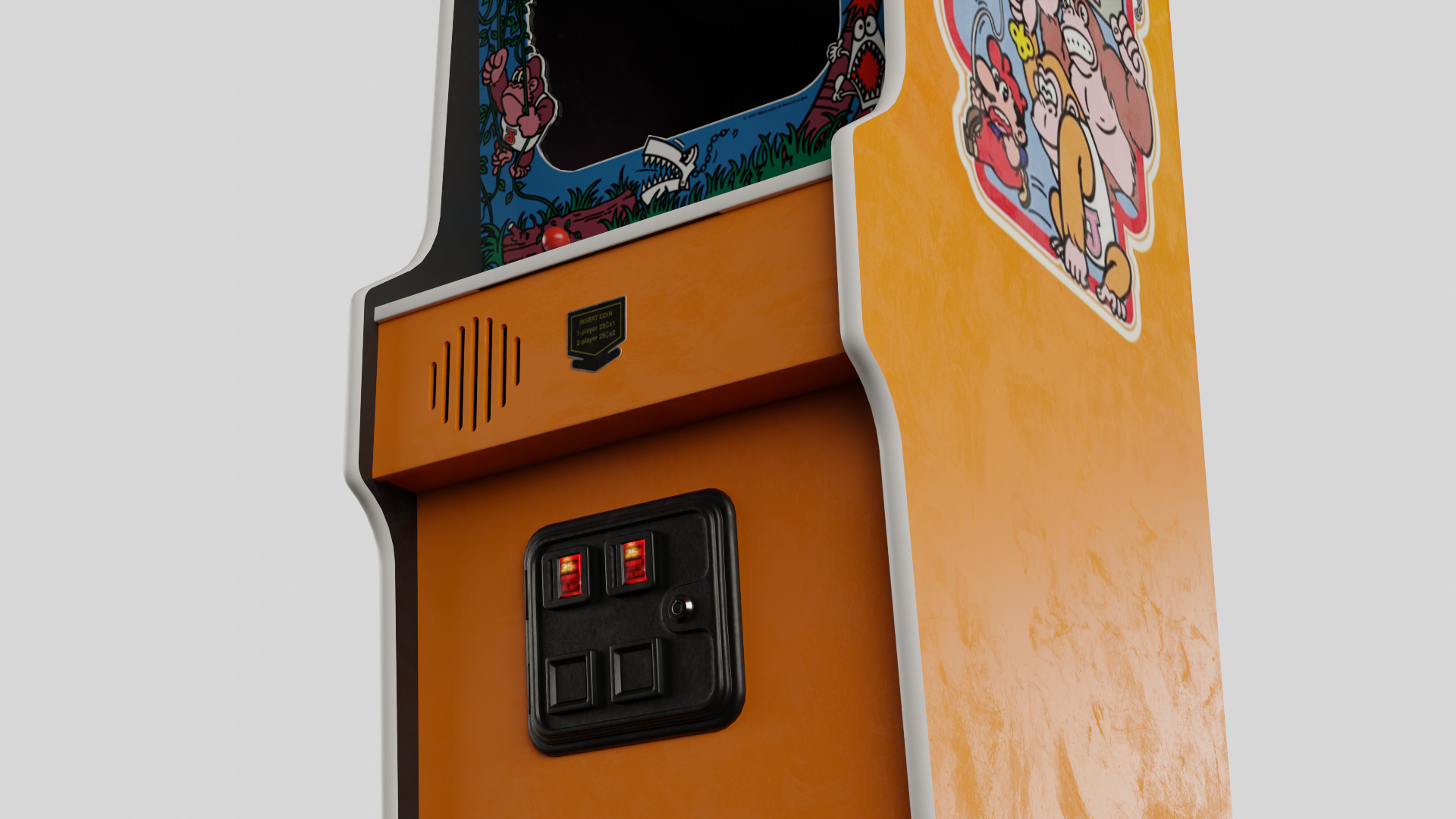 Donkey Kong Jr Arcade Cabinet Retro Low-poly 3D model_5