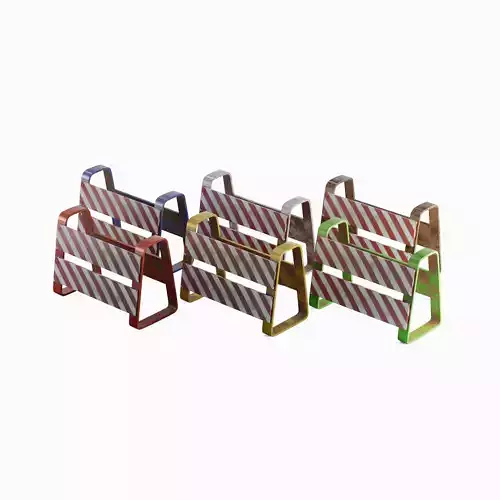 Traffic Barricade Set Low-poly 3D model