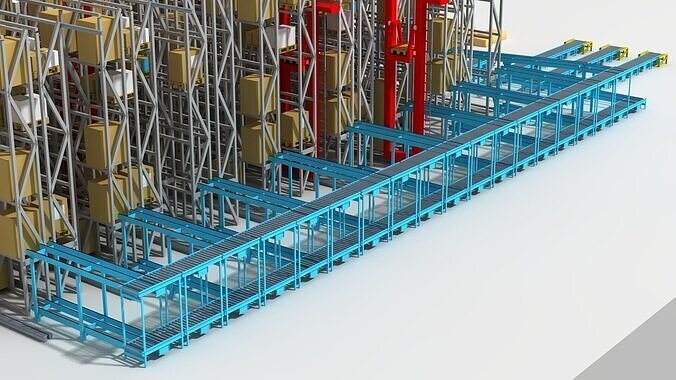 Storage warehouse Low-poly 3D model