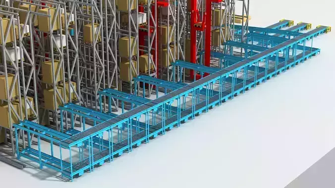 Storage warehouse Low-poly 3D model