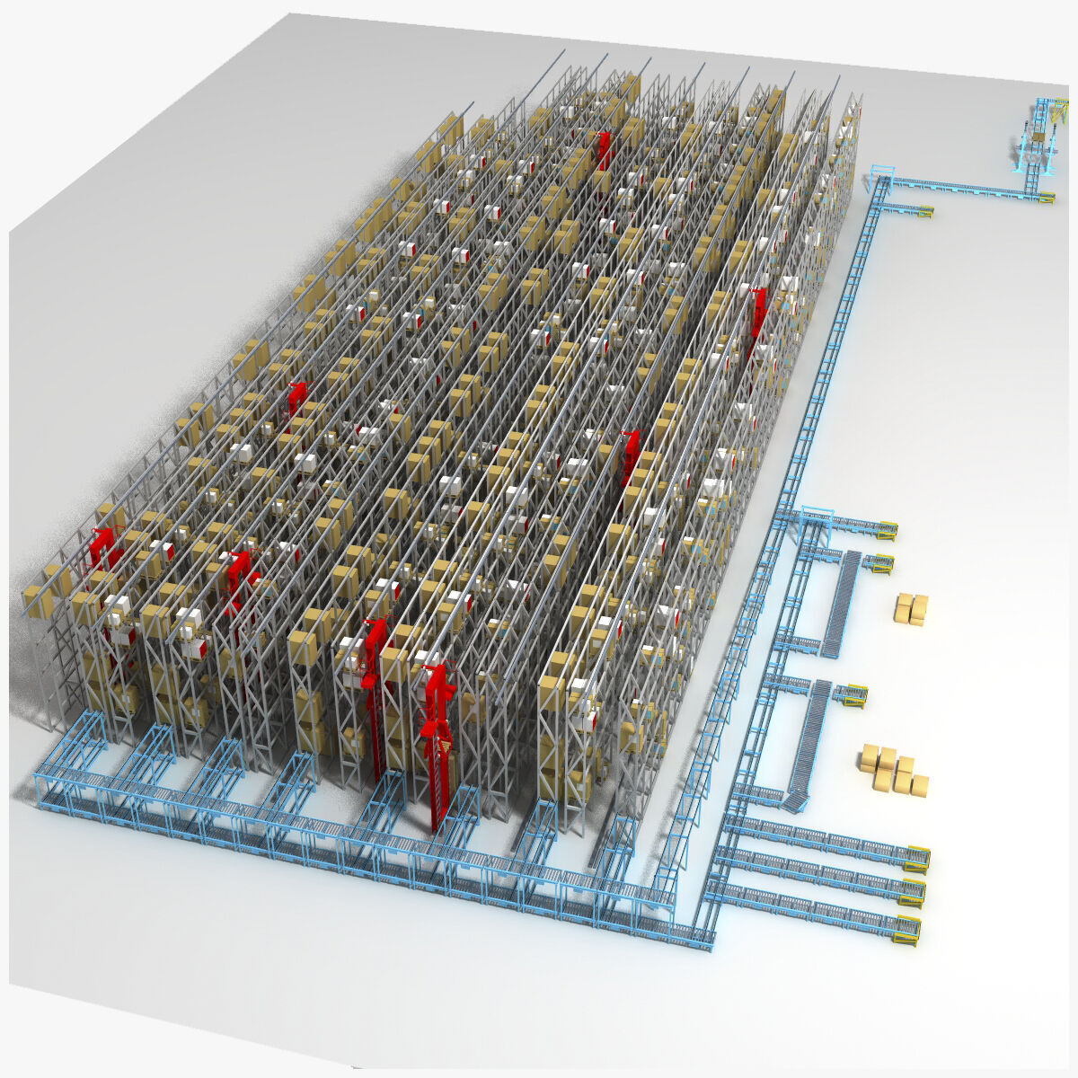 Storage warehouse Low-poly 3D model_1