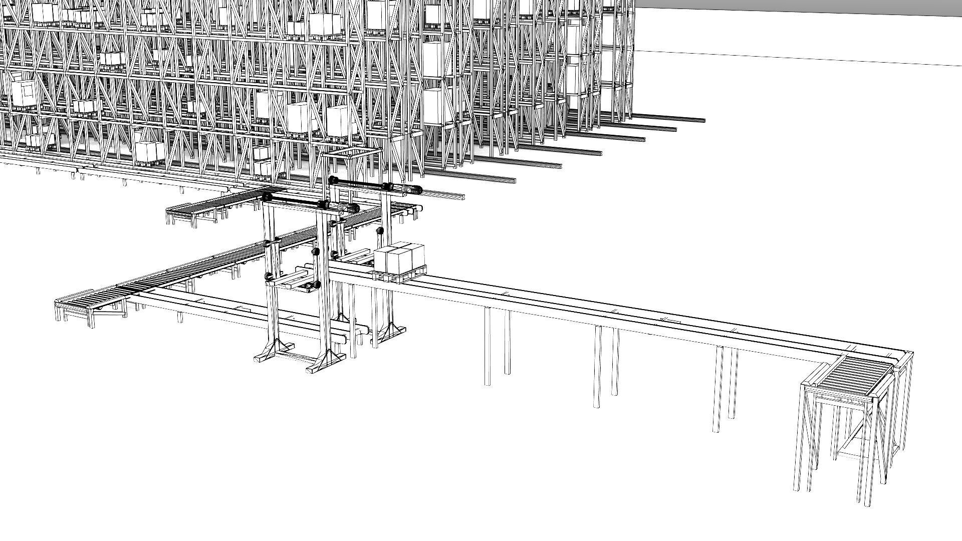 Storage warehouse Low-poly 3D model_11