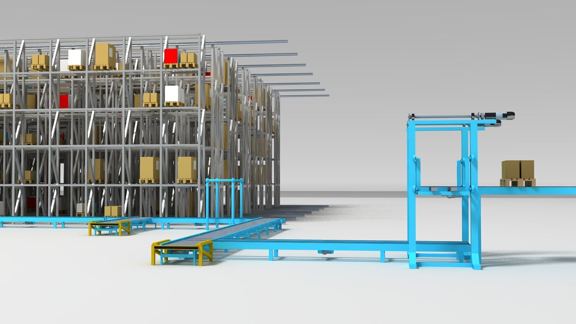 Storage warehouse Low-poly 3D model_2